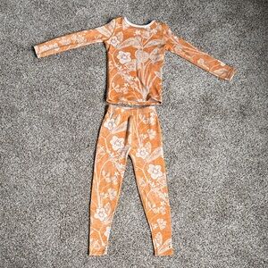 Girls Smartwool Kids Matching Set in Orange and White Floral